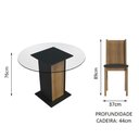 Ver imagem 4 de Conjunto Sala de Jantar Madesa Débora Mesa Tampo de Vidro Redondo 4 Cadeiras - Preto/rustic