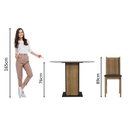 Ver imagem 5 de Conjunto Sala de Jantar Madesa Débora Mesa Tampo de Vidro Redondo 4 Cadeiras - Preto/rustic