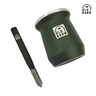 Kit 1 Copo Térmico De Alumínio 300ml Tereré Chimarrão 1 Bomba Tereré Inox Jumbo Mola Removí - Verde - 1