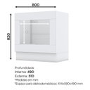 Ver imagem 3 de Balcao Forno Embutir Tampo Cooktop 80 Cm Americana Branco Calcare Henn