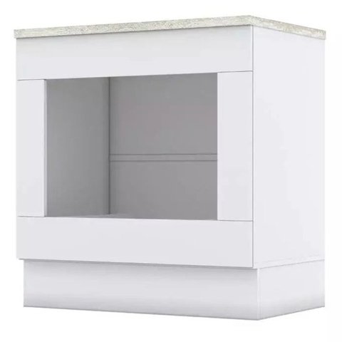 Balcao Forno Embutir Tampo Cooktop 80 Cm Americana Branco Calcare Henn