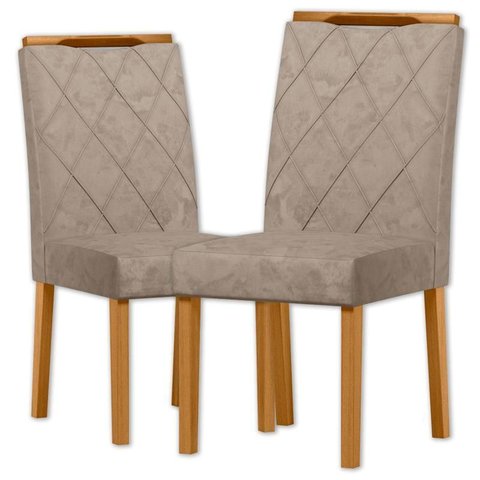 Cadeira para Mesa de Jantar Sarah Kit 2 Peças Ype/suede Marrom - Nc