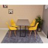 Conjunto de Mesa Dobrável Retrátil 120 x 75 Volpi + 4 Cadeiras Eiffel - Amarela - 2