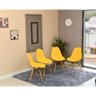 Conjunto de Mesa Dobrável Retrátil 120 x 75 Volpi + 4 Cadeiras Eiffel - Amarela - 3
