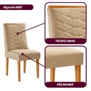 Ver imagem 4 de Conjunto de Cadeiras para Sala de Jantar Bege/Turim/Marromle