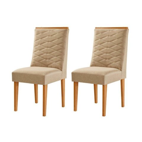 Conjunto de Cadeiras para Sala de Jantar Bege/Turim/Marromle