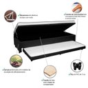 Ver imagem 5 de Cama Box Solteiro Ortopédica Conjugada Baú com Cama Auxiliar 88cm x 51cm D28 Laura Rbf Preto/Branco