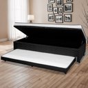 Ver imagem 1 de Cama Box Solteiro Ortopédica Conjugada Baú com Cama Auxiliar 88cm x 51cm D28 Laura Rbf Preto/Branco