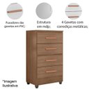 Ver imagem 6 de Kit Guarda-Roupa Casal 6 Portas com Cômoda 4 Gavetas Lisa Carvalho Oak