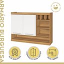 Ver imagem 7 de Lavanderia Modulada com Balcão e Armário Aéreo com Nicho 100% MDF Burguesa Marrom/Amadeirado Freijó/Branco