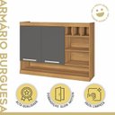 Ver imagem 7 de Lavanderia Modulada com Balcão e Armário Aéreo com Nicho 100% MDF Burguesa Marrom/Amadeirado Freijó/Grafite