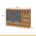 Ver imagem 6 de Lavanderia Modulada com Balcão e Armário Aéreo com Nicho 100% MDF Burguesa Marrom/Amadeirado Freijó/Grafite