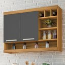 Ver imagem 3 de Lavanderia Modulada com Balcão e Armário Aéreo com Nicho 100% MDF Burguesa Marrom/Amadeirado Freijó/Grafite