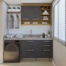 Lavanderia Modulada com Balcão e Armário Aéreo com Nicho 100% Mdf Burguesa - 1