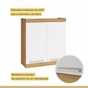 Ver mais imagens de Lavanderia Modulada com Balcão 2 Portas e Armário Aéreo 100% MDF Burguesa Marrom/Amadeirado Freijó/Branco