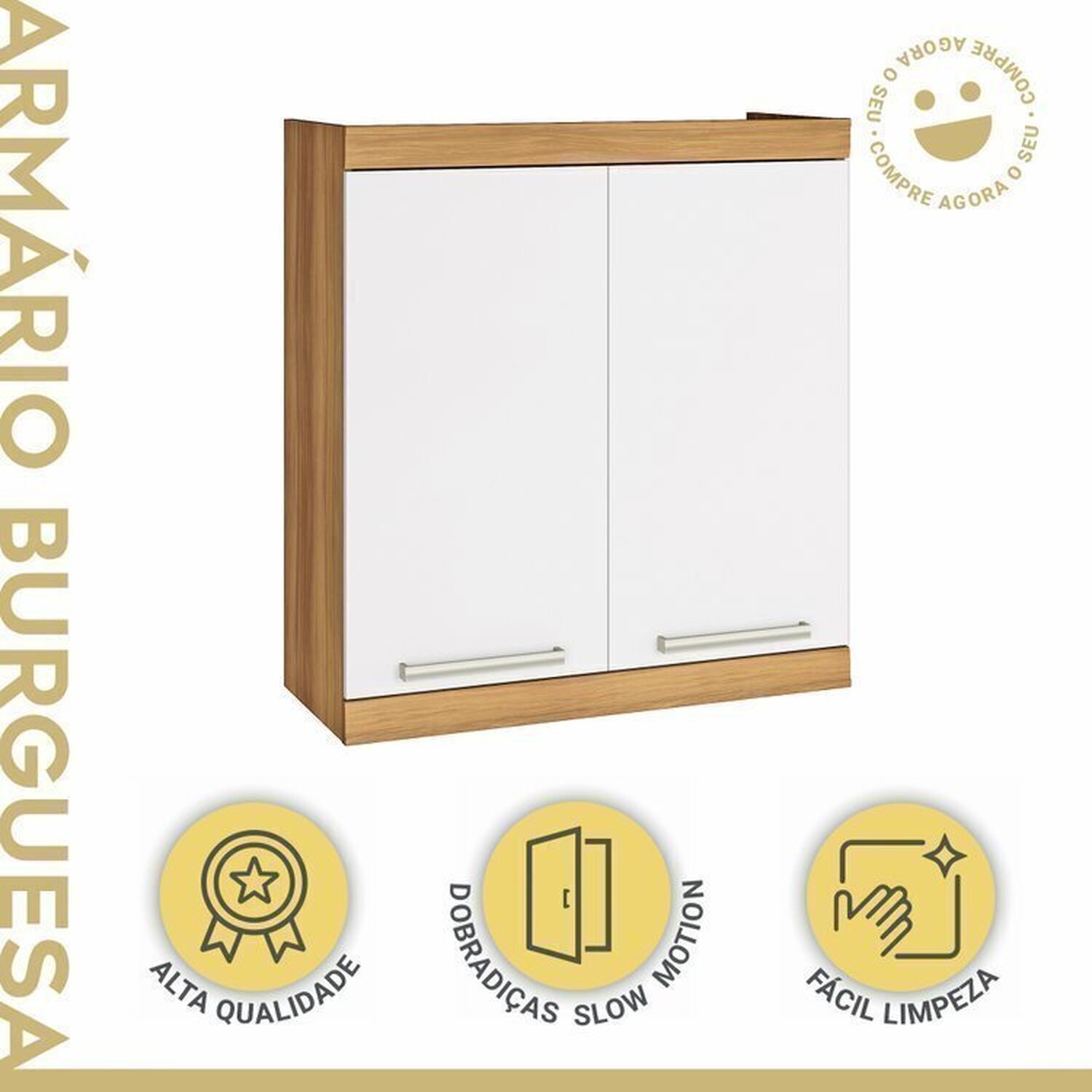 Lavanderia Modulada com Balcão 2 Portas e Armário Aéreo 100% Mdf Burguesa - 7