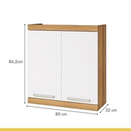 Lavanderia Modulada com Balcão 2 Portas e Armário Aéreo 100% Mdf Burguesa - 6