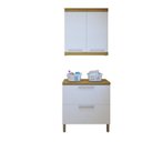 Ver imagem 2 de Lavanderia Modulada com Balcão 2 Portas e Armário Aéreo 100% MDF Burguesa Marrom/Amadeirado Freijó/Branco