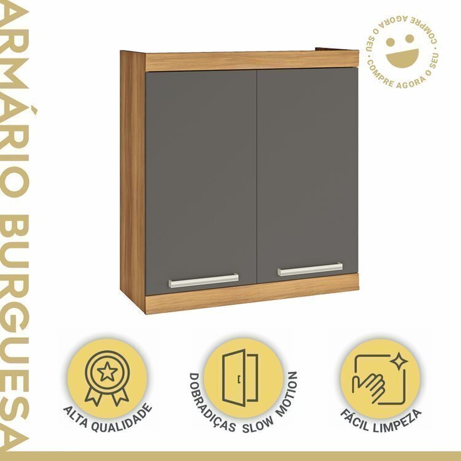 Lavanderia Modulada com Balcão 2 Portas e Armário Aéreo 100% Mdf Burguesa - 7