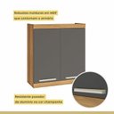 Ver mais imagens de Lavanderia Modulada com Balcão 2 Portas e Armário Aéreo 100% MDF Burguesa Cinza/Amadeirado Freijó/Grafite