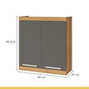 Ver imagem 6 de Lavanderia Modulada com Balcão 2 Portas e Armário Aéreo 100% MDF Burguesa Cinza/Amadeirado Freijó/Grafite