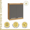 Ver imagem 7 de Lavanderia Modulada com Balcão 2 Portas e Armário Aéreo 100% MDF Burguesa Cinza/Amadeirado Freijó/Grafite