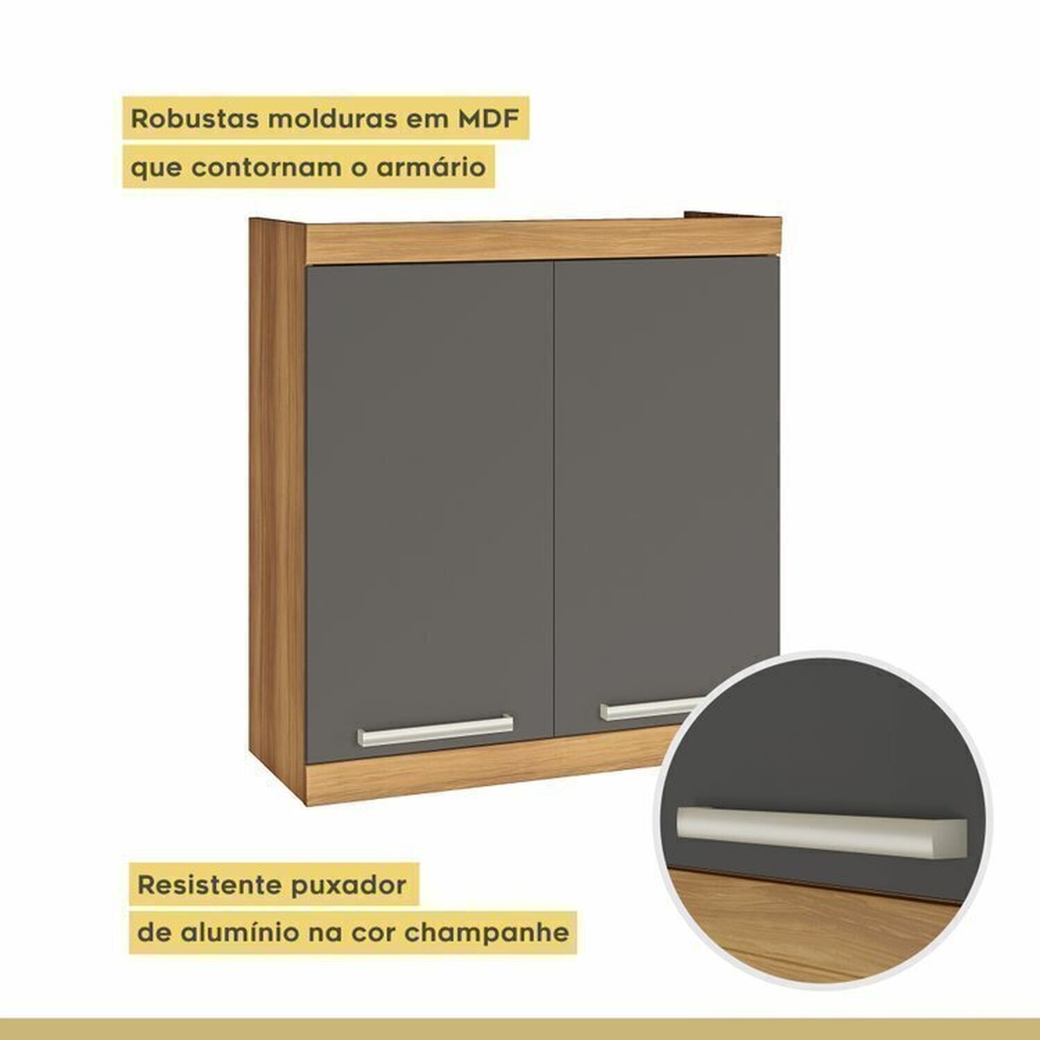 Lavanderia Modulada com Balcão 2 Portas e Armário Aéreo 100% Mdf Burguesa - 8