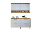 Ver imagem 2 de Lavanderia Modulada com 2 Balcões e 2 Armários Aéreos 100% MDF Burguesa Marrom/Amadeirado Freijó/Branco