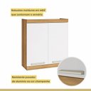 Ver mais imagens de Lavanderia Modulada com 2 Balcões e 2 Armários Aéreos 100% MDF Burguesa Marrom/Amadeirado Freijó/Branco