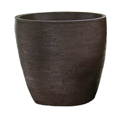 Vaso Planta 30x30 Oval Moderno Polietileno - MARROM MADEIRA 015