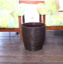 Ver imagem 2 de Vaso Planta 30x30 Oval Moderno Polietileno - MARROM MADEIRA 015
