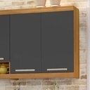 Ver imagem 3 de Lavanderia Modulada com 2 Balcões e 2 Armários Aéreos 100% MDF Burguesa Cinza/Amadeirado Freijó/Grafite