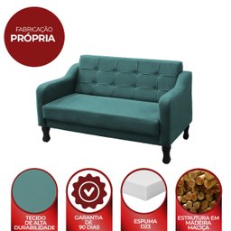 Sofá Pequeno Namoradeira Decorativa Sala de Estar Anita Amo Móveis: Turqueza - 3