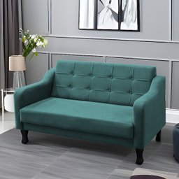 Sofá Pequeno Namoradeira Decorativa Sala de Estar Anita Amo Móveis: Turqueza - 2