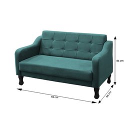 Sofá Pequeno Namoradeira Decorativa Sala de Estar Anita Amo Móveis: Turqueza - 4