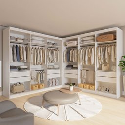 Closet Casal sem Portas 8 Gavetas Paris Duo Premium Minastex Branco - 1