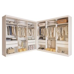 Closet Casal sem Portas 8 Gavetas Paris Duo Premium Minastex Branco - 2