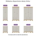 Ver imagem 6 de Guarda-roupa Infantil 122cm 4 Portas e 2 Gavetas Dengo Multimóveis Mp4438 Madeirado/off White