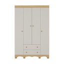 Ver imagem 7 de Guarda-roupa Infantil 122cm 4 Portas e 2 Gavetas Dengo Multimóveis Mp4438 Madeirado/off White