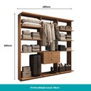 Ver imagem 4 de Guarda-Roupas Closet Modulado Alasca One 180cm 3 Peças com 2 Gavetas e Cabideiros Freijó Carraro