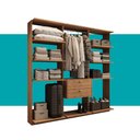 Ver imagem 5 de Guarda-Roupas Closet Modulado Alasca One 180cm 3 Peças com 2 Gavetas e Cabideiros Freijó Carraro