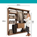 Ver imagem 7 de Guarda-Roupas Closet Modulado Alasca One 180cm 3 Peças com 2 Gavetas e Cabideiros Freijó Carraro