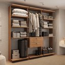 Ver imagem 1 de Guarda-Roupas Closet Modulado Alasca One 180cm 3 Peças com 2 Gavetas e Cabideiros Freijó Carraro