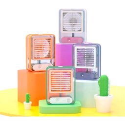 Mini Ventilador Portátil Umidificador Led 3 Velocidades - 10