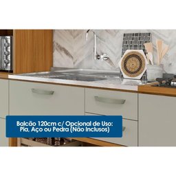 Cozinha Completa Princesa 3 Peças (1aéreo+1balcão+1paneleiro) C3p20 Freijo/off White - Nesher - 10