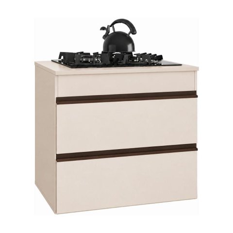 Balcão de Cozinha para Cooktop 70cm 1 Porta 1 Gaveta Suspenso Milano Multimóveis MP2415 - Vanilla