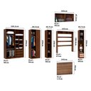 Ver imagem 4 de Guarda Roupa de Casal Canto com Vidro Reflecta Nogueira Dourado com Cumaru Prime Luciane Móveis