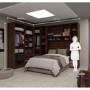 Ver imagem 3 de Guarda Roupa de Casal Canto com Vidro Reflecta Nogueira Dourado com Cumaru Prime Luciane Móveis