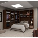 Ver imagem 2 de Guarda Roupa de Casal Canto com Vidro Reflecta Nogueira Dourado com Cumaru Prime Luciane Móveis