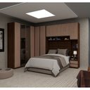 Ver imagem 1 de Guarda Roupa de Casal Canto com Vidro Reflecta Nogueira Dourado com Cumaru Prime Luciane Móveis